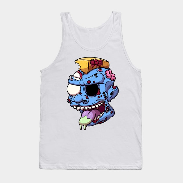 Cartoon Punk Rock Zombie Head Tank Top by TheMaskedTooner